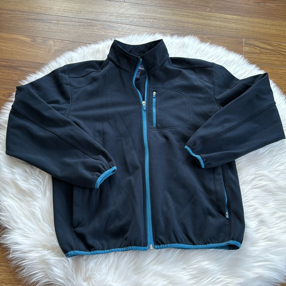 Lands’ End blue jacket.
